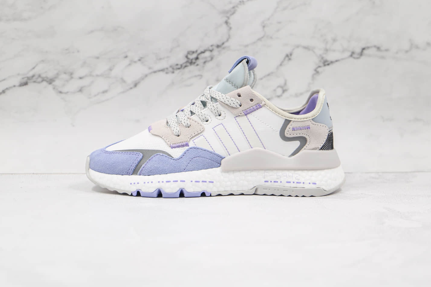 Adidas Nite Jogger 2019 Boost Cloud White Purple Grey H03250 - Stylish and Comfortable Footwear